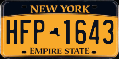 NY license plate HFP1643