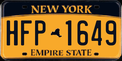NY license plate HFP1649