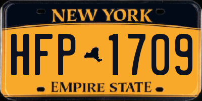 NY license plate HFP1709