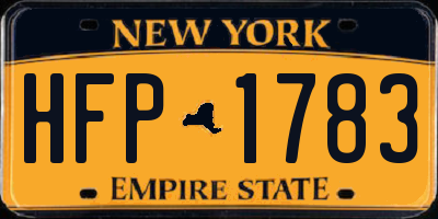 NY license plate HFP1783