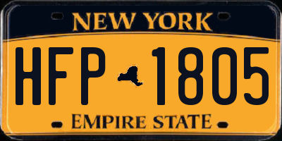 NY license plate HFP1805
