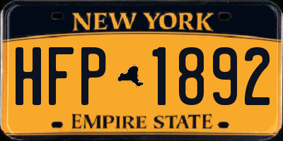 NY license plate HFP1892