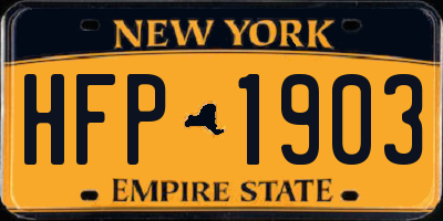NY license plate HFP1903