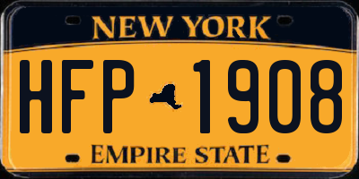 NY license plate HFP1908