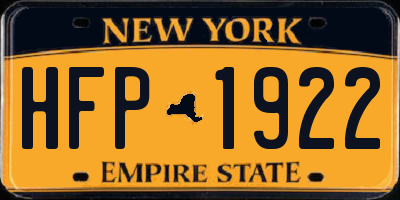 NY license plate HFP1922