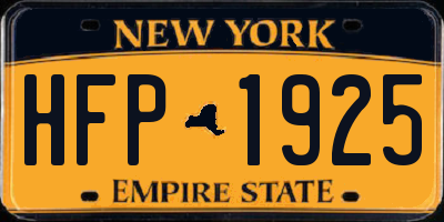NY license plate HFP1925