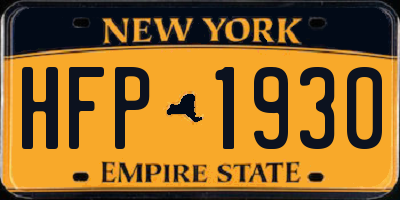 NY license plate HFP1930