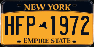 NY license plate HFP1972