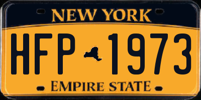 NY license plate HFP1973