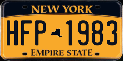 NY license plate HFP1983