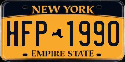 NY license plate HFP1990
