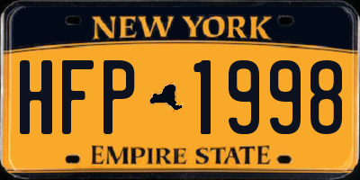 NY license plate HFP1998