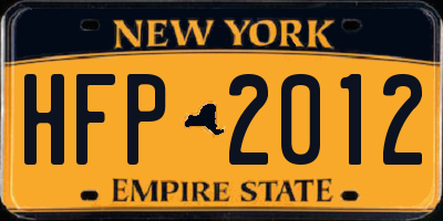 NY license plate HFP2012