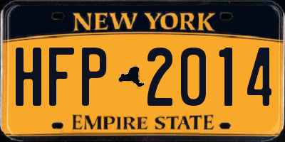 NY license plate HFP2014