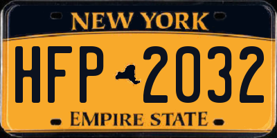 NY license plate HFP2032