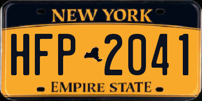 NY license plate HFP2041