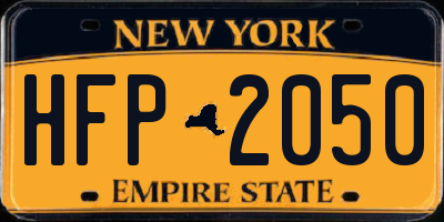 NY license plate HFP2050