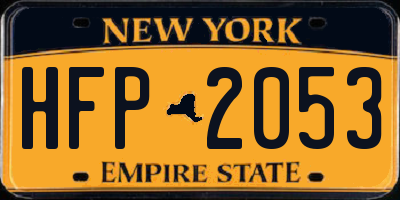 NY license plate HFP2053