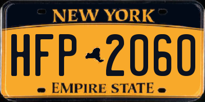 NY license plate HFP2060