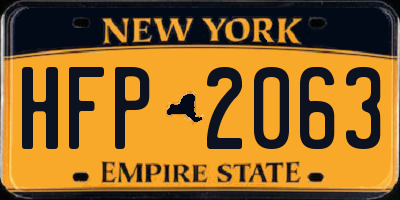 NY license plate HFP2063