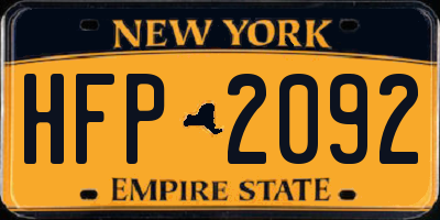 NY license plate HFP2092