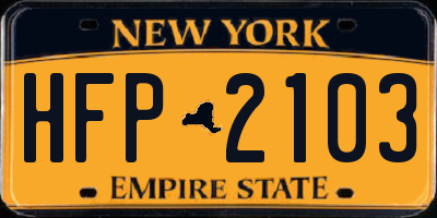NY license plate HFP2103