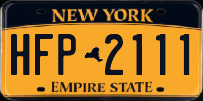 NY license plate HFP2111