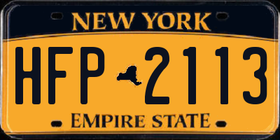 NY license plate HFP2113