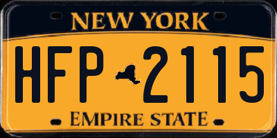 NY license plate HFP2115