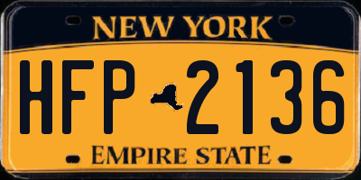 NY license plate HFP2136