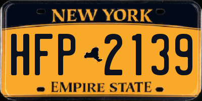 NY license plate HFP2139