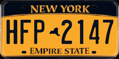 NY license plate HFP2147