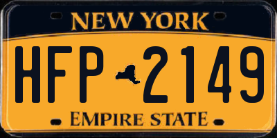 NY license plate HFP2149