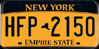 NY license plate HFP2150