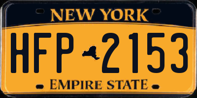 NY license plate HFP2153
