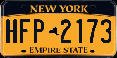 NY license plate HFP2173
