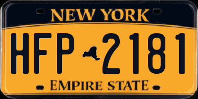 NY license plate HFP2181