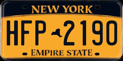 NY license plate HFP2190