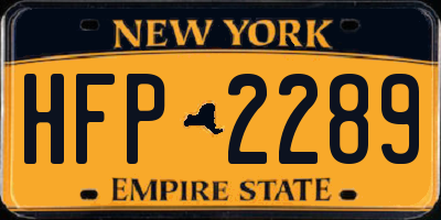 NY license plate HFP2289