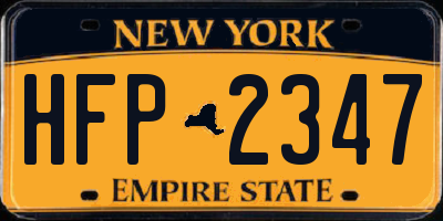 NY license plate HFP2347