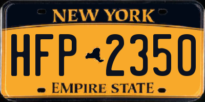 NY license plate HFP2350