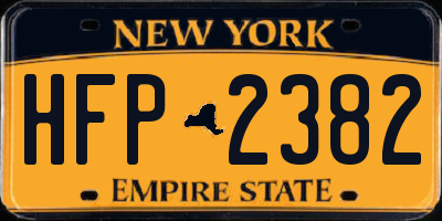 NY license plate HFP2382