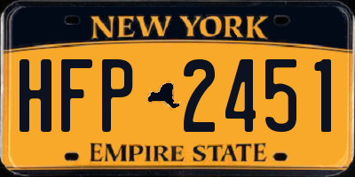 NY license plate HFP2451
