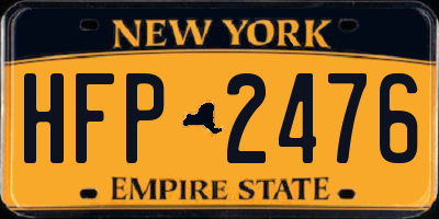 NY license plate HFP2476