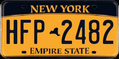 NY license plate HFP2482