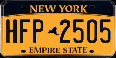 NY license plate HFP2505