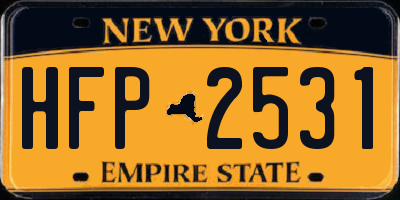 NY license plate HFP2531