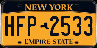 NY license plate HFP2533