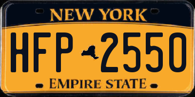 NY license plate HFP2550