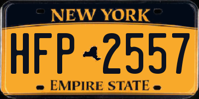 NY license plate HFP2557